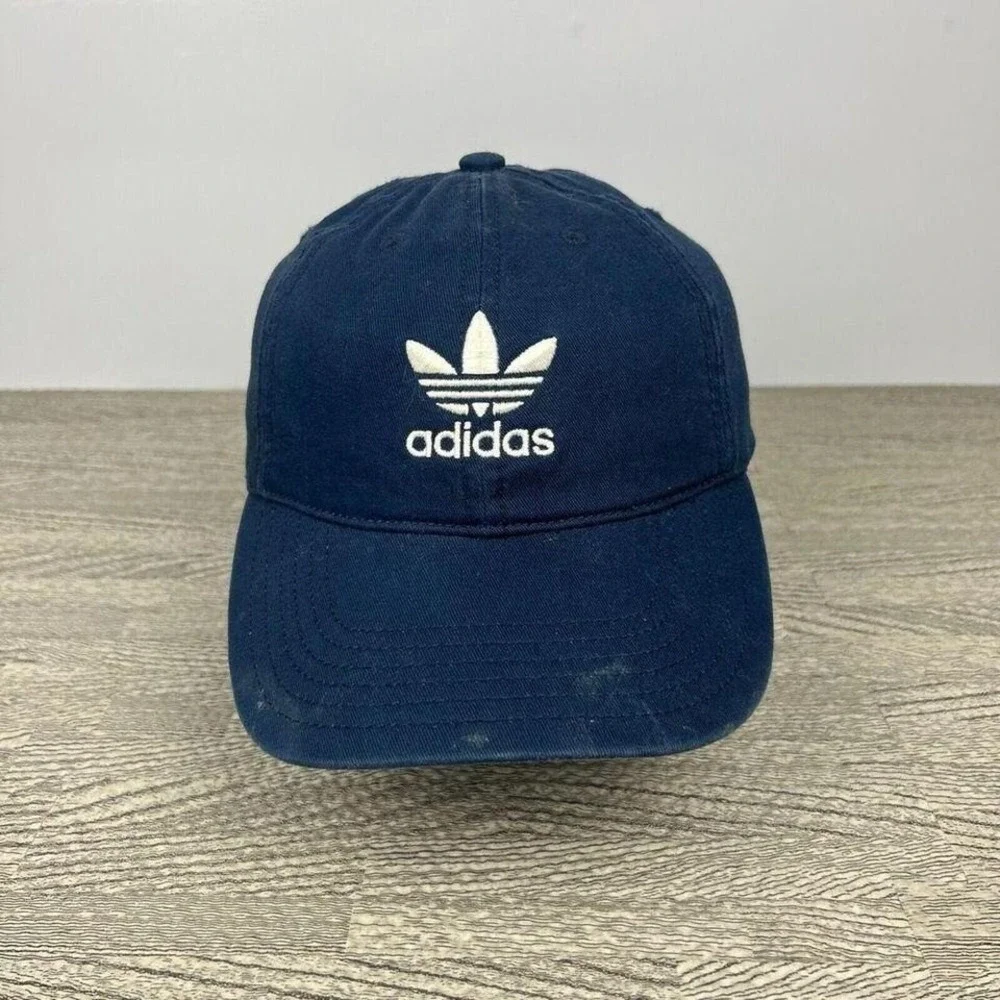 Adidas Trefoil Hat Cap Strap Back Blue Canvas Adult Skate
